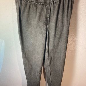 Elasticized Denim Pants with ankles zippers
